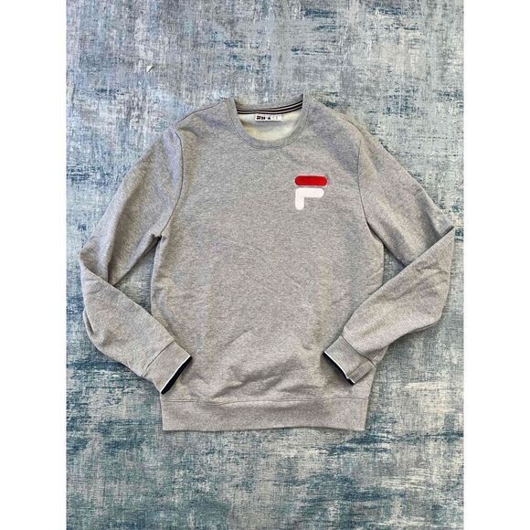 Fila Gray Crewneck Logo Sweatshirt Medium - Picture 1 of 5
